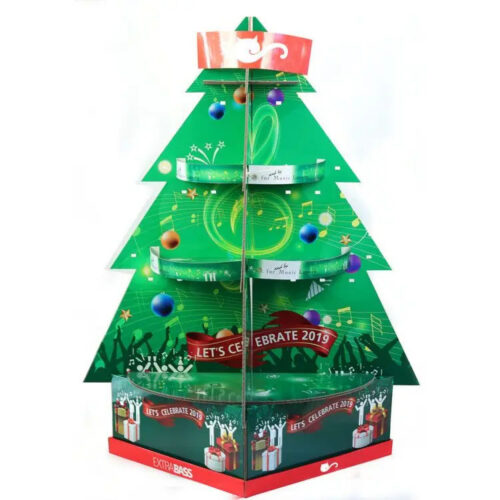 Christmas Tree Corrugated Retail Display Stand with Shelves Christmas Tree Corrugated Retail Display Stand with Shelves