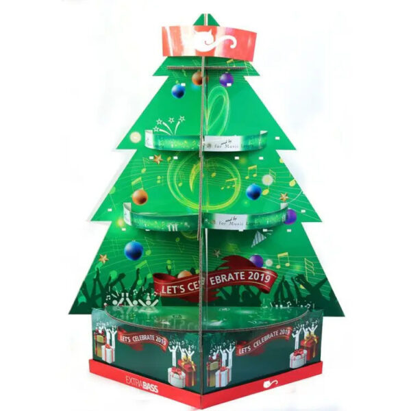 Christmas Tree Corrugated Retail Display Stand with Shelves Christmas Tree Corrugated Retail Display Stand with Shelves