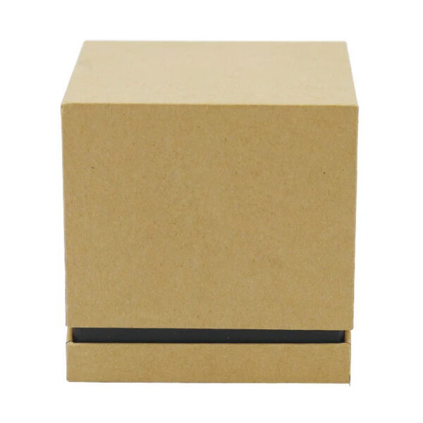 Logo Printed Kraft Hinged Candle Box with Black Inner Tray
