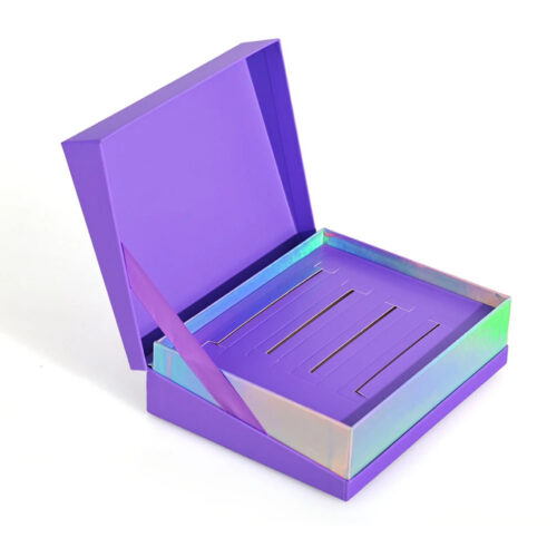 Purple Book Style Gift Box with Holographic Slotted Insert