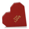 Textured Red Heart-Shaped Rigid Box with Gold Foil Logo